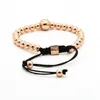 Moda Męska Czaszka Biżuteria Hurtownie 10 sztuk / partia 6mm Mix Colors Copper Koraliki z sercem Szkielet plecionki Bracelet