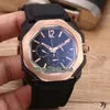 رخيص جديد OCTO Velocissimo 102115 BGOP41BGLDC ROSE GOLD JAPAN VK QUARTZ Chronograph Mens Watch Rubber STRAP CHEAM