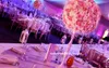 (ohne Blume) 23-Zoll-Fabrikverkauf silber/weißer Blumenarrangementständer für Hochzeiten und Veranstaltungen