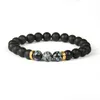 Mens Summer Bracelets Wholesale Top Quality 8mm Black Matte Agate Stone with Obsidian Malachiste Stone Beads Beaded Bracelet