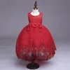 Top-Qualität 2017 Mädchen-Festzug-Kleider Jewel Hals-hoch niedrige Rand glänzenden Pailletten rote Spitze und Tüll-Festzug-Kleider mit Bogen-Schärpe