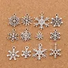 Noël MIXTE Flocon De Neige Charmes 120pcs / lot Pendentifs En Argent Antique Bijoux DIY L770 L738 L1607 L742 Fit Bracelets Colliers LM38