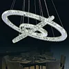 Nowoczesne żyrandole kryształowy pierścień diamentowy LED Crystal Chandelier Lampka Lampa Lampa 3 Kręgi Różna Położenie rozmiaru