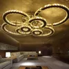 Moderno lampadario a LED Crystal Light Round Circle Round Circle a sfioro lampada a soffitto a soffitto Lampada soggiorno Lustre per camera da letto da pranzo Roo8067335