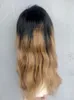 ブラジル人間のバージンヘアウィッグ波状スタイルのヘア製品オンブルカラー130％デスティティレースフロントフルレースのウィッグ