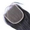 Brezilyalı bakire saç düz 4x4 dantel kapanma Doğal renk, bebek saçı ile önceden takılmış