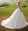 Blanc Vintage Robe De Mariée En Dentelle Appliques Compter Train Birdal Robes Chine Robe De Noiva Robe De Bal