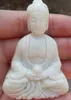 BOUDDHA Pendentif STATUE Blanc Jade Pierre TRAVAIL MAIN SCULPTÉ