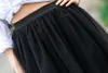2017ロングスカート黒ティアードフリルの床の床の長さの正式パーティースカートAラインカスタムメイドチュールとサテン快適なファッションスカート