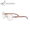 نظارات الخشب إطارات النساء النظارات الأصلية الإطار المعدني الأزياء رجال النظارات حول العين الخشبية مع صندوق وحالات 217R