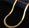 Men Women Elegant Hip-Hop Punk 18K Real Gold Plated 24inch Fashion 7MM 10MM Long Snake Chain Necklaces Costume Necklace Jewelry275e