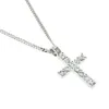 Hip Hop Cross Pendant Men Women Iced out Gold Silver Color Bling Rhinestone Crystal Cross Pendant Necklace Chain Drop Shipping