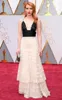 Lace Applique Oscar Awards Gold Evening Dresses Backless Prom Gowns Deep V Neck Red Carpet Dress