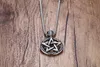 Vintage-Stil Schmuck Pentagramm Pentagramm heidnischen Wicca Hexe Gothic Zinn Anhänger Halskette für Männer Frau 24" Kette Halsband PN-566