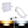 led lights Dimmable LED Panel Downlight 6W 12W 18W Round glass ceiling recessed lights SMD 5730 Warm Cold White led Light AC85-265V