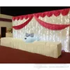 Cortinas de cenário de seda de seda de gelo branco Simples Swag Satin Party Background Drape Cortina Decoração de Casamento 10ftx20ft7458874