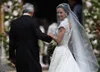 Pippa Middleton in Lace Wedding Dresses High Neck Aline Learls Gray Bust Wath With With Sleeves Chapel Bridal Orvics6597889