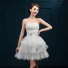 Brand New Sweet Aftonklänningar Elegant Strapless Brudklänning Korta Tjejer Kvinnor Boll Prom Party Homecoming / Graduation Formell Dress