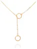 Colares de gargantilha desgotados com cartão de ouro dobro círculo pingente colar para moda mulheres jóias karma presente
