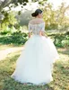 2019 Vintage Country Style Off Axes Lace Bröllopsklänning A-Line Garden Long Bridal Gown Plus Size Custom Made Vestido de Noiva