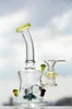 Färgad liten svampbägare Bong Cheech Glass Bubbler Bent Neck Vattenrör Billiga Small Hookah 14mm Joint