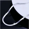 Toptan Blade Zincir 18 ve 20 inç Bakır Gümüş Kaplama Düz Yılan Zincirleri Kolye Erkekler Kadınlar Takı