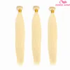 Luxe Blond 613 Kleur Remy Haar Werksen Bundels Braziliaanse Indiase Menselijk Haar Weave Silk Recht gekleurd Dyable Gratis DHL