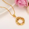 Wholesale 2017 New Big Hoop Earrings Pendant Women's wedding Jewelry Sets Real 14k yellow Solid Fine Gold Africa Daily Wear Gift