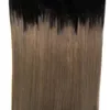 Ombre Brasilian Hair Micro Loop Human Hair Extensions 1g 400G Färg 1B / Grå 100% Real Silver Grey Hair Extensions Micro