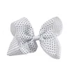 4,5 tums boutique Grosgrain Ribbon Hair Bow Baby White Polka Dots Hårbågar med Clip Girl's Hair Tillbehör 30st /