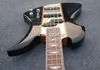 RARE Rich Mockingbird 4 Strings Trans Black Qulit Maple Top Electric Bass Guitar Maple Neck Active Wires & 9V Battery Box