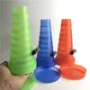 Mini bong di tracciamento pieghevoli da 1,3 a 8 pollici Bong in plastica Tubi per acqua Verde Rosso Blu Oil Rigs 3 Pezzi Smonta tubo di metallo