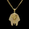Erkekler Uzun Zincirli Kolye için Hip Hop Tutankhamun Altın Mısır Firavunlar Kolyeler Yeni Moda Takı