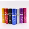 HOT 5ml Coeur Bouteilles De Parfum En Aluminium Avec Atomiseur De Pulvérisation Pour Voyage Bouchon En Aluminium Bouteille Atomiseur Parfum Huiles Essentielles Diffuseurs