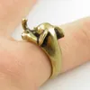 Everfast Wholesale 10pc/Lot Long Nose Elephant Ring Antique Silver Bronze Color Retro Style Woman Unique Justerbara 3D Animal Rings