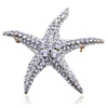Toppkvalitet Glänsande kristall Rhinestone Starfish Brosch för kvinnor Tjej Gåva Bröllop Brud Brosches Smycken Partihandel Xmas Presenter