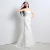 Nya White Lace Mermaid Wedding Dresses 2022 Sweetheart Appliques Party Bridal Bowns Stock 6-16 QC 3312825