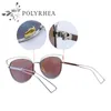 Vintage Cat Eye Sunglasses Fashion Women Brand Designer Sun Glasses Genuine Metal Frame Retro With Case And Box