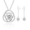 brand new Heart-shaped diamond sterling silver plated jewelry sets for women DS772,popular 925 silver necklace earring jewelry set