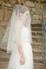 Hot łokcia Długość Biała Ivory Champagne Wedding Veil Cut Edge Dwie warstwowe welon ślubny Tulle