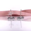 HOTSELL AUTHENTISK 925 STERLING SILVE KVINNER ÖVNINGAR FLOPPLING BOW CLEAR CZ STUD EARRINGS COURTIBLE EUROPELT STYLE SMEYCHE 290555CZ