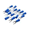 Terminais pré Duplas Fork fio SV2-4S 16-14AWG # 4 # 6 # 8 # 10 Electrical Cable Heat Shrink Conectores azul para indurstry