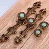 128mm 96mm european retro furniture handles bronze dreser kitchen cabinet door handles blue stone drawer knob top quality handle333i