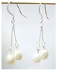 10Pairs/lot White Pearl Earrings Dangle Chandelier Silver Hook For DIY Gift Craft Jewelry C2 7x9mm
