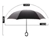 Options de couleurs DHL 40 Couleurs Inverse parapluies inversés avec la poignée C Double couche à l'intérieur du parapluie du vent4342415