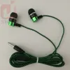 común barato serpentina Weave trenza cable auriculares auriculares auriculares ventas directas por fabricantes azul verde 500 ps / lote