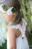 Ny 2017 Elfenben Chiffong Tea Längd Boho Beach Country Flower Girl Dresses for Weddings Billiga Square Lace Girls Casual Dress Custom EN7271