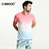 Simwood جديد الصيف تي شيرت الرجال 100٪ القطن الخالص الطبيعية قصيرة الأكمام يتأهل مضحك تراجع صبغ الأزياء قمم TD017006 q170655