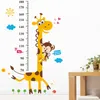 Grafico di altezza per bambini Adesivo da parete Decor Carta da parati Giraffa del fumetto PVC Altezza Righello Adesivi Decorazione della stanza di casa Adesivo da parete Poster