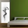 200x77 cm/ensemble Sexy beauté dame ombre dans la salle de bain décoration Simulation créative de scènes 3D intéressant porte autocollant